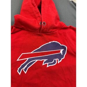 NFL‎ Pro Line Buffalo Bills Red Hoodie Biermann 43 Men's 2XL Sweatshirt